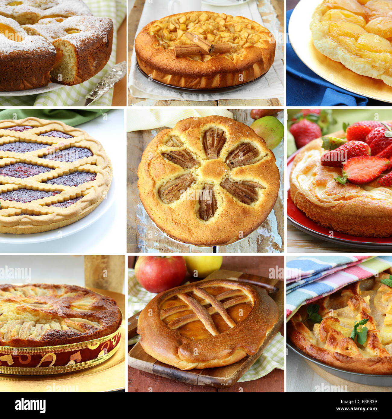 Menú collage panadería - diversos tipos de tartas Fotografía de stock -  Alamy