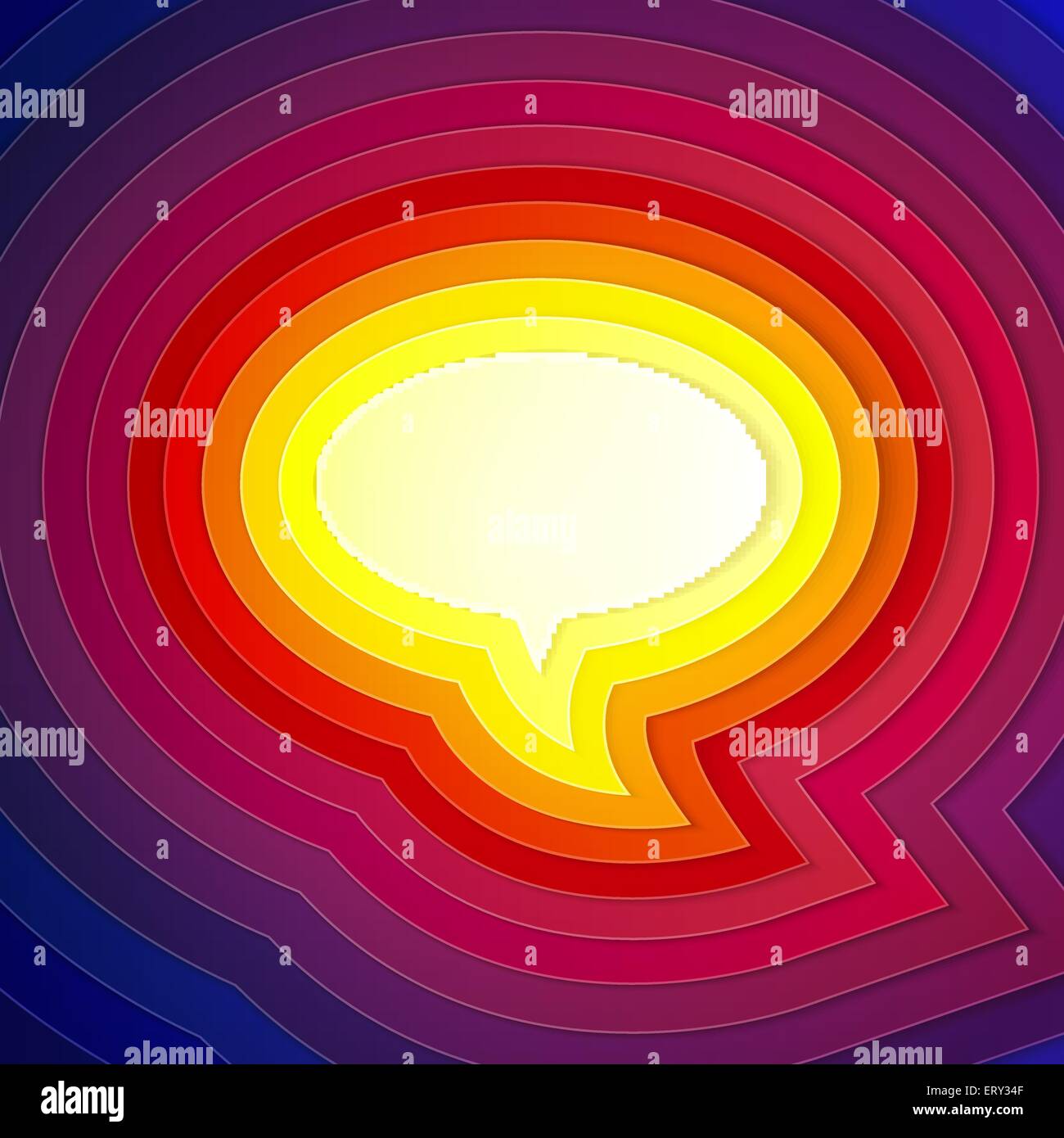 Rainbow capas de papel de burbuja de chat símbolo. EPS vector RGB 10 Ilustración del Vector