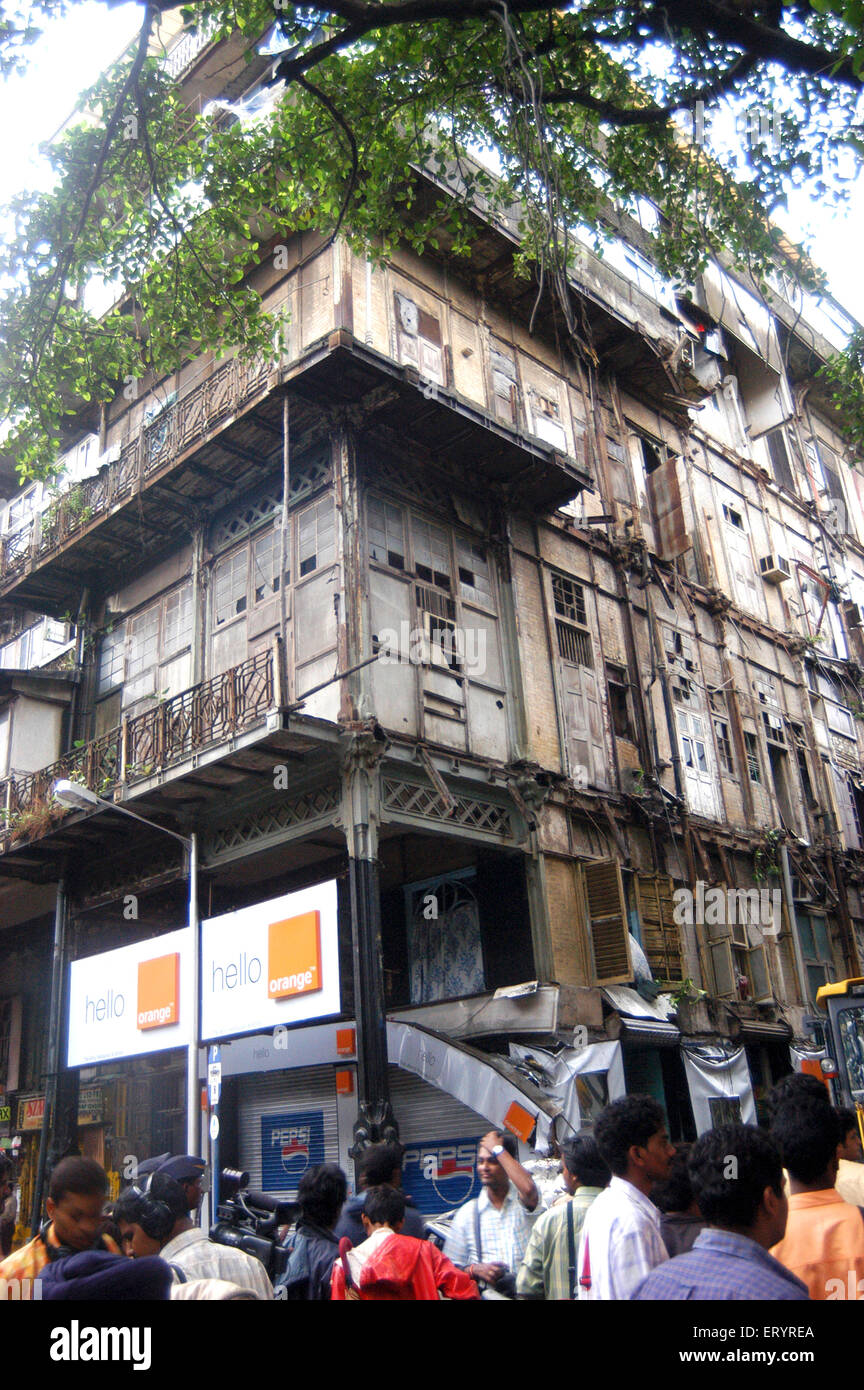 El colapso de la mansión Esplanade, Kala Ghoda, Bombay, Mumbai, Maharashtra, India, Asia, el colapso de la construcción India Foto de stock