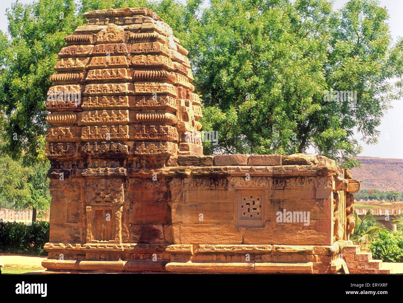 Dinastía Chalukya, Kada Siddheshwara templo, Pattadakal, Pattadakallu, Raktapura, distrito de Bagalkot, Karnataka del Norte, India, asia Foto de stock