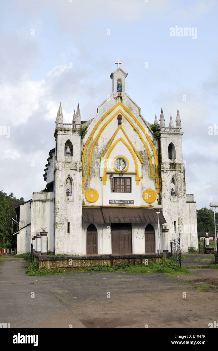 Iglesia de Nossa Senhora de Belem en chandor en Goa, India Foto de stock
