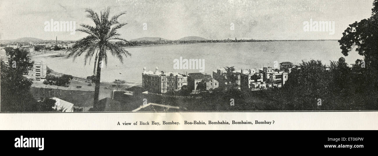 Vista de la Bahía Negra Bombay Boa Bombahia Bombaim Bahim ; ; ; ; ; Maharashtra Bombay Bombay India Foto de stock