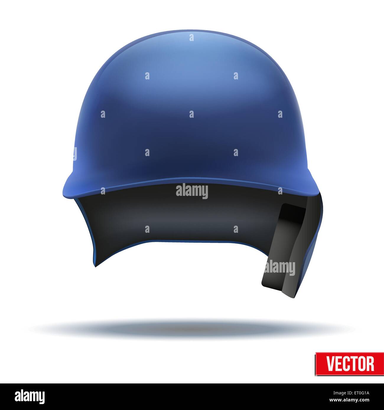 Azul clásico de béisbol vista frontal del casco. Vector aislados Imagen