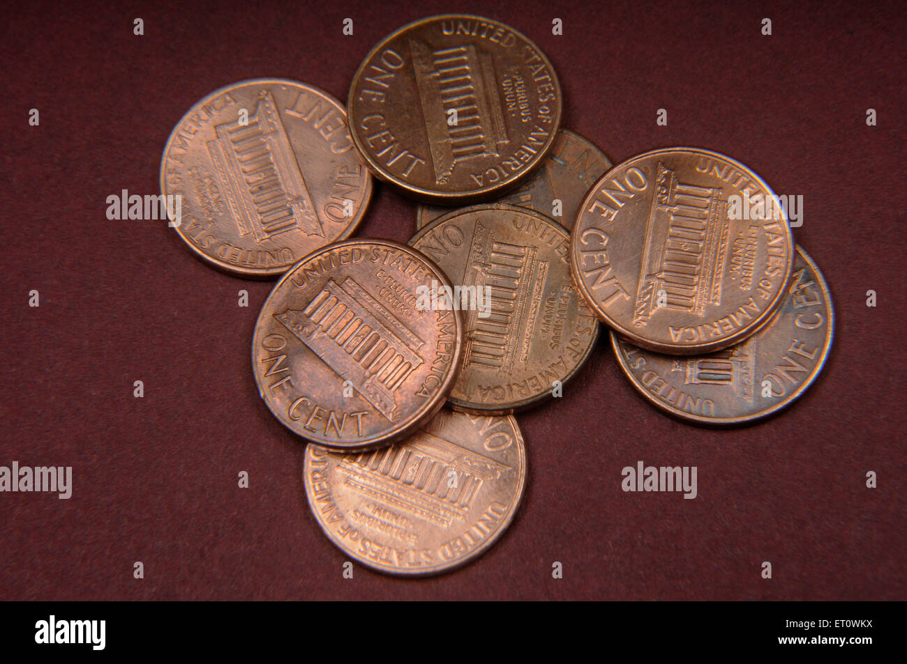 Concepto de un Americano cents penny Foto de stock
