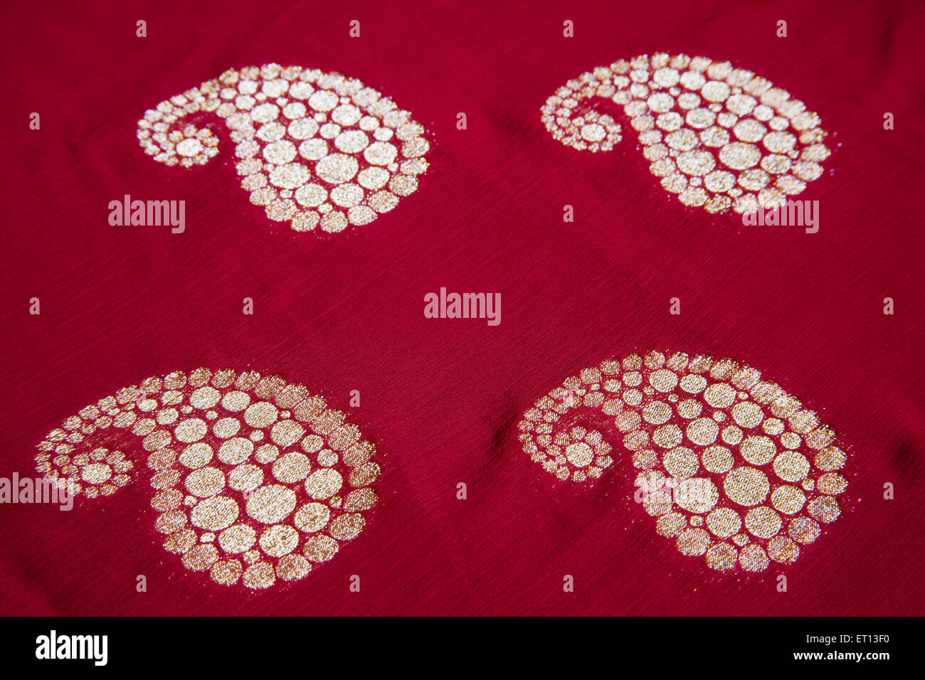Textiles tejidos de seda de Algodón impreso Zari Saree India Asia Nove 2011 Foto de stock