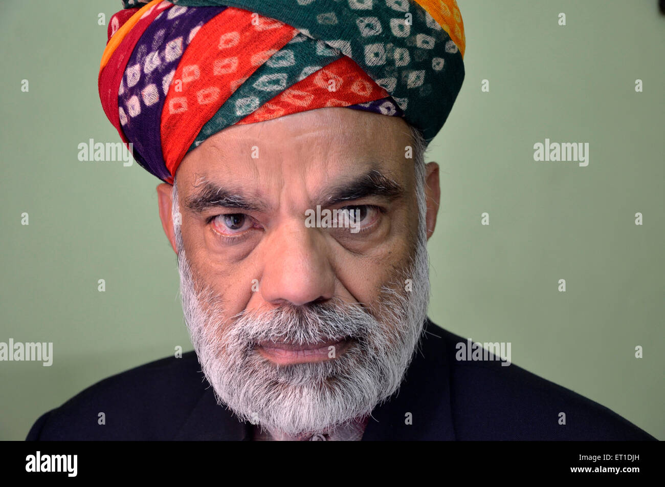 Hombre que llevaba turbante Rajasthani MR#704 Jodhpur Rajastán India Asia Foto de stock