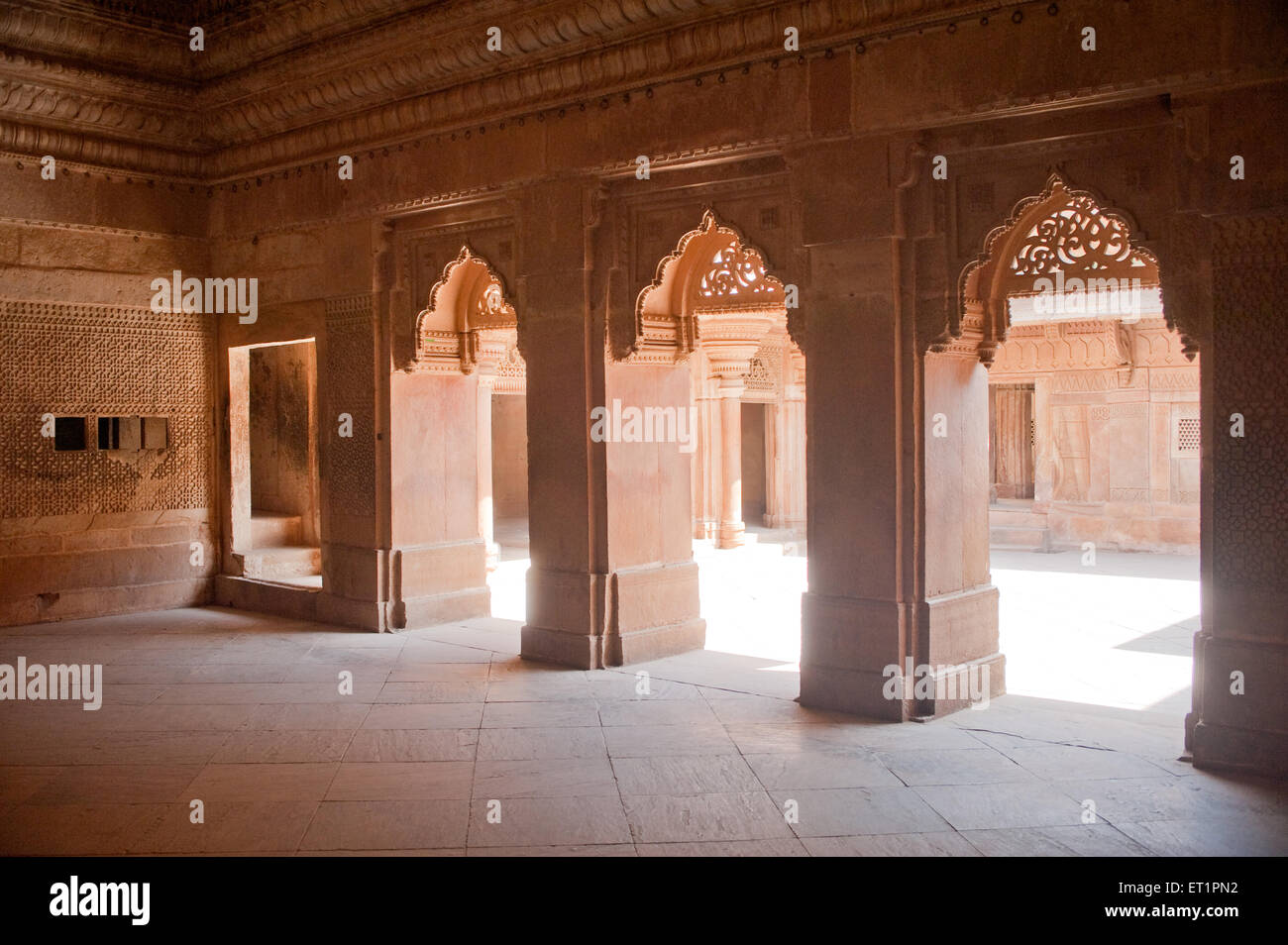 Hall de entrada en el Palacio Man Mandir Gwalior ; ; ; de Madhya Pradesh, India Foto de stock