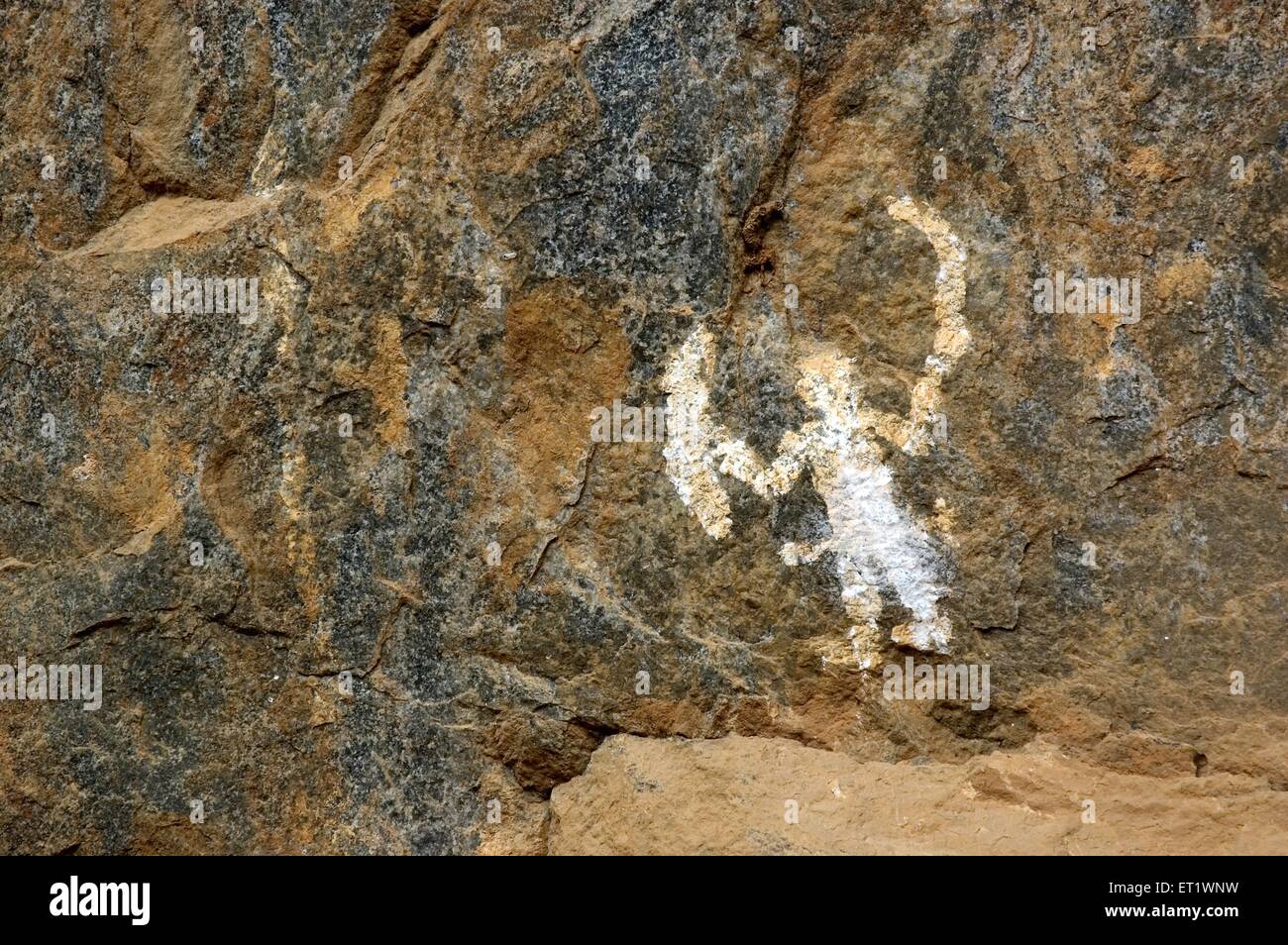 Pintura rupestre prehistórica ; pueblo de Porivarai Karkiyoor ; Karikkiyur ; Kotagiri ; Nilgiris ; Kerala ; India ; Asia ; India ; Asia Foto de stock