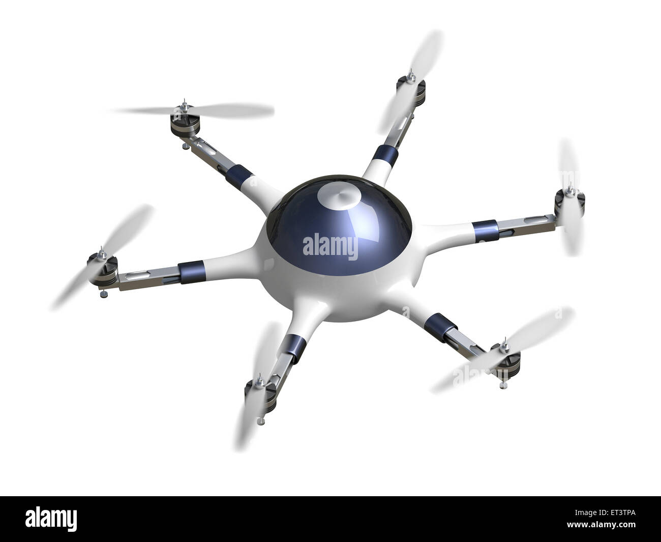 Imagen 3D de drone entrega futurista Foto de stock