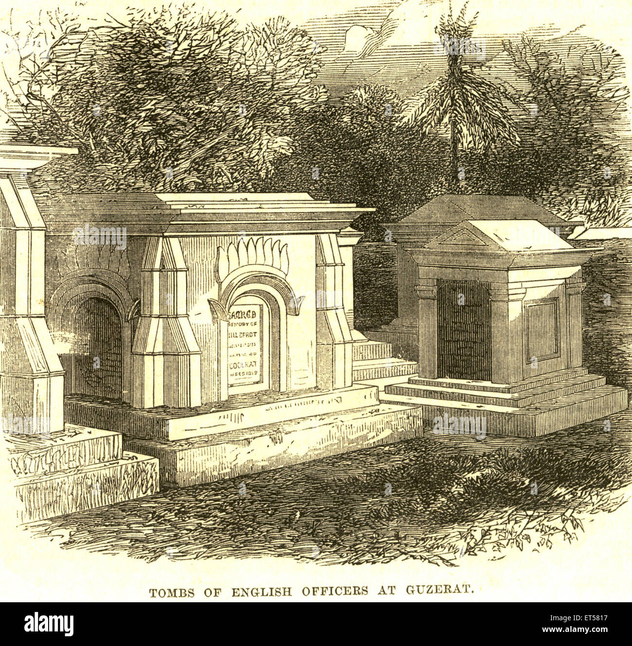 Tumbas de Inglés oficiales en Gujarat India Fotografía de stock Alamy