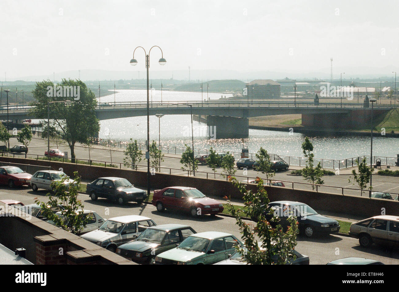 Stockton Riverside Desarrollo, 1 de junio de 1995. Foto de stock