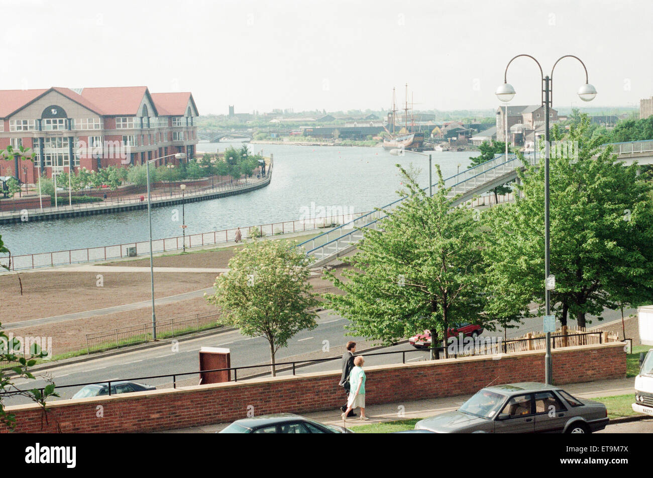 Stockton Riverside Desarrollo, 1 de junio de 1995. Foto de stock