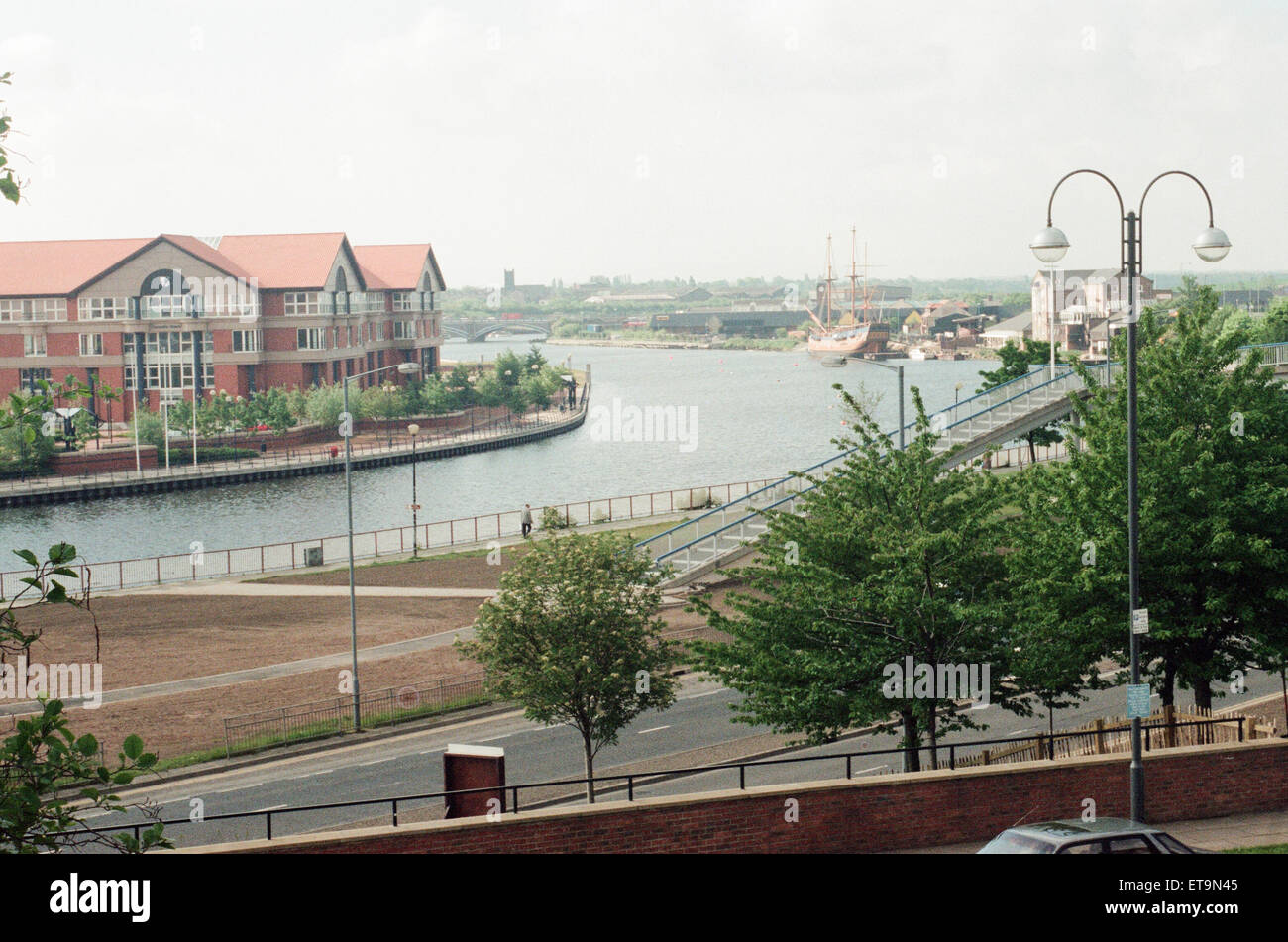 Stockton Riverside Desarrollo, 1 de junio de 1995. Foto de stock