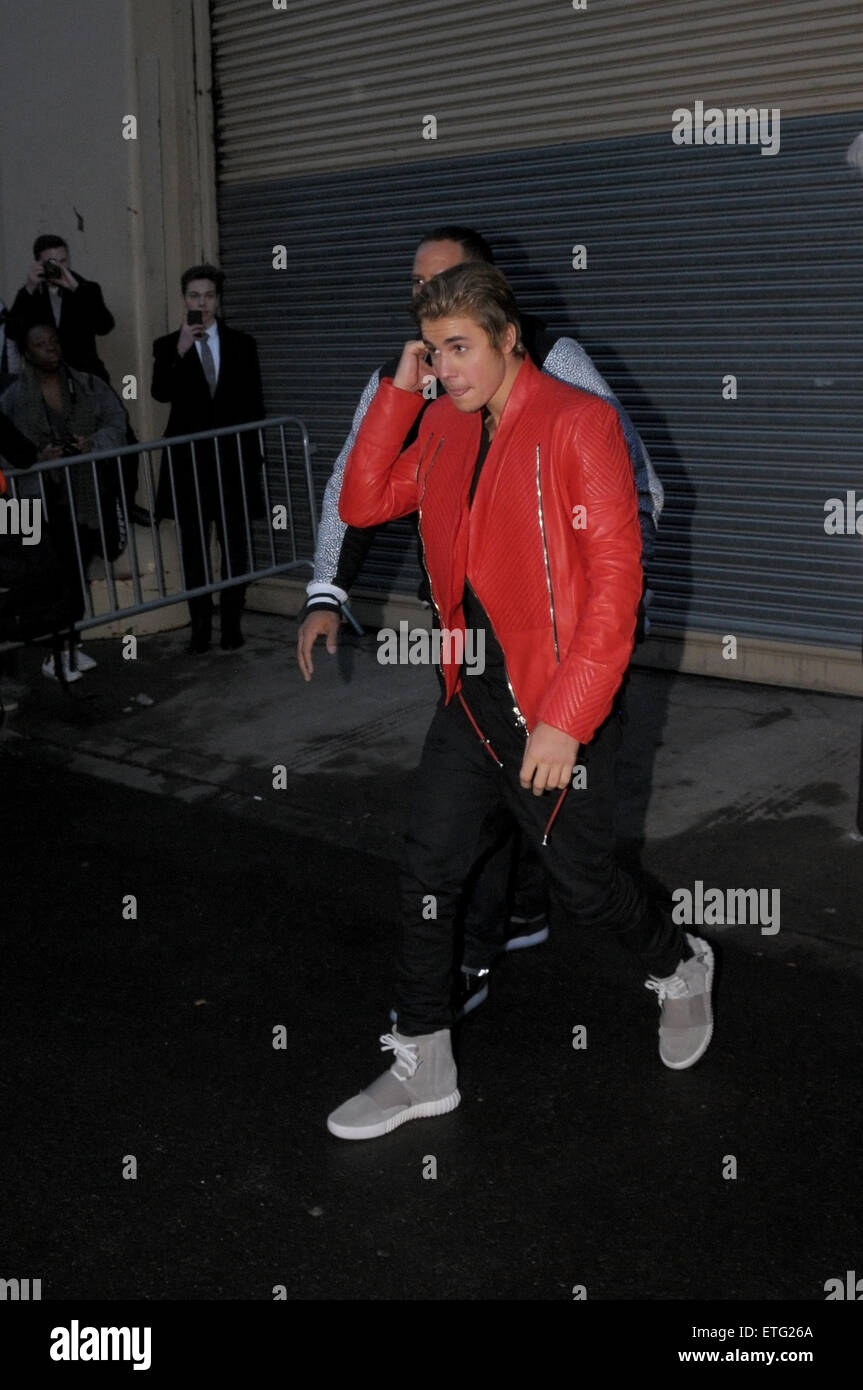 Adidas Originals x Kanye West YEEZY Fashion Show - Fuera de salidas con: Justin  Bieber donde: Ciudad de Nueva York, Nueva York, Estados Unidos Cuándo: 12  Feb 2015 Crédito: Ivan Nikolov/WENN.com Fotografía