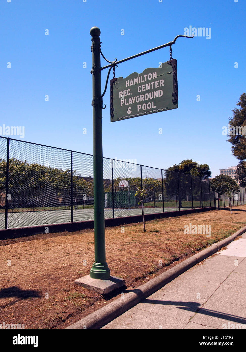 Hamilton Centro Rec.Juegos de Pool & Sign, San Francisco Foto de stock