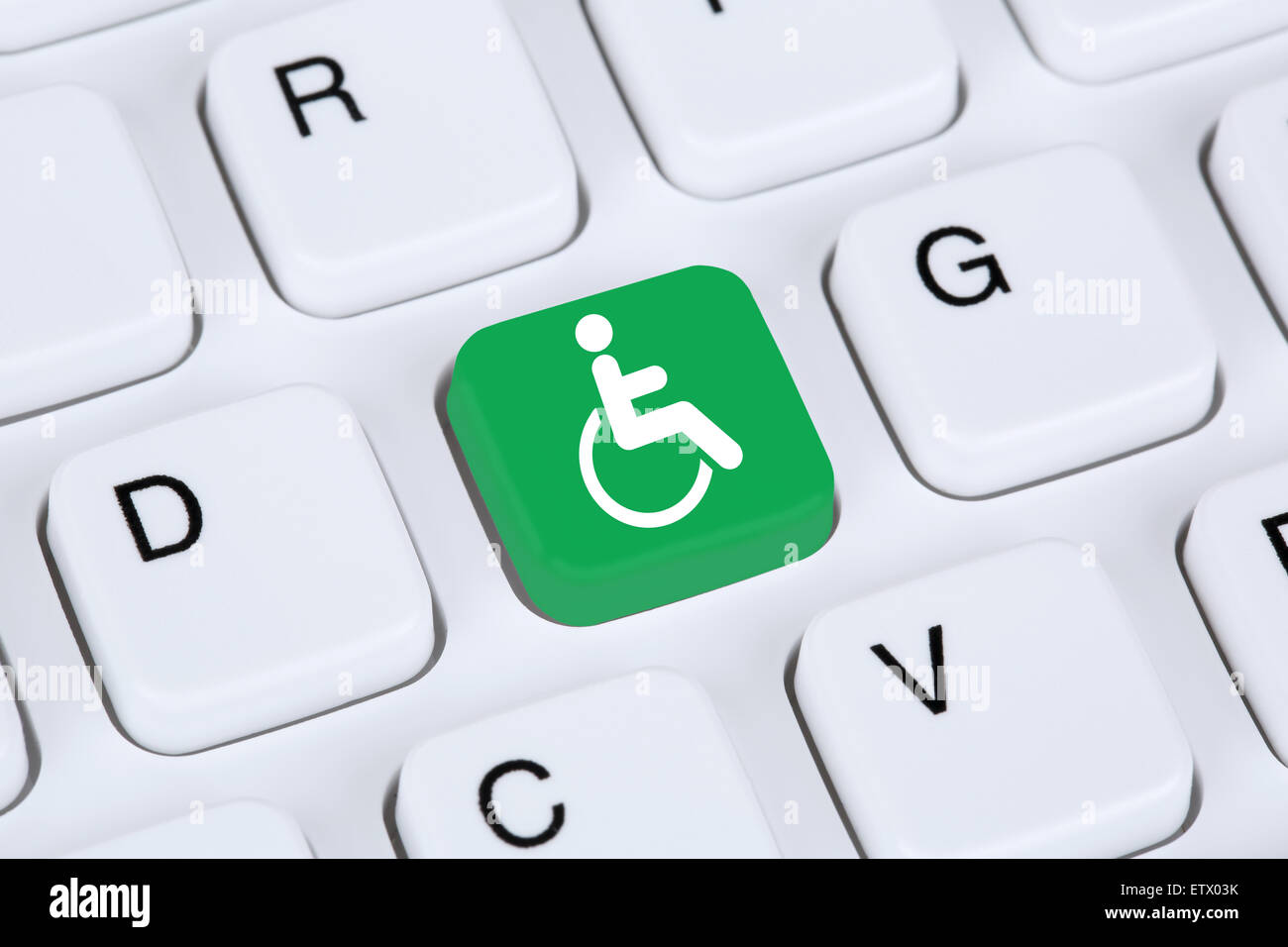 Accesibilidad Web en línea en internet equipo para discapacitados las personas con discapacidad Foto de stock