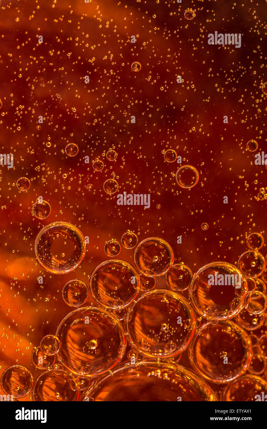 Color refrescante aire burbujas flotando Foto de stock