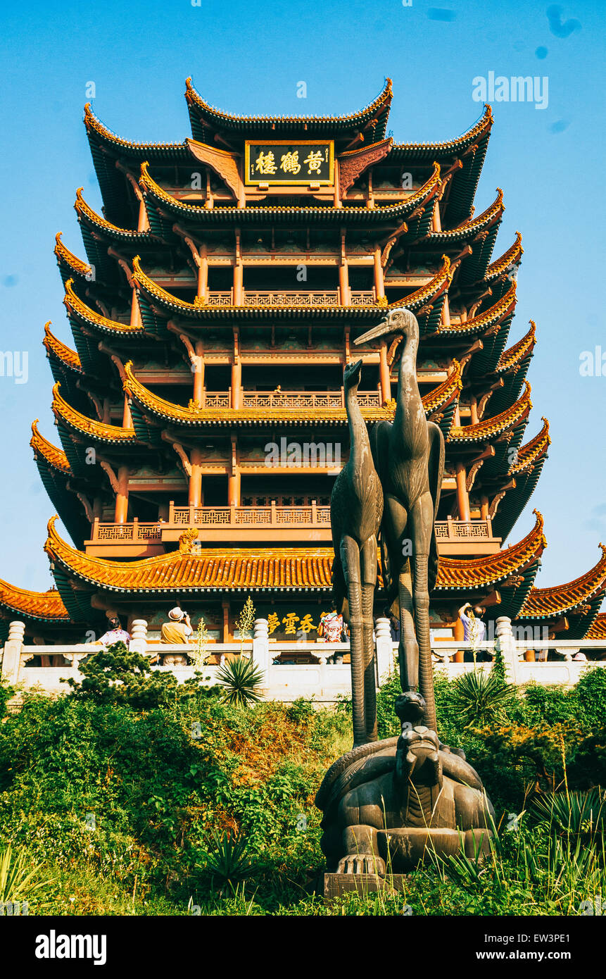 La torre de la Grulla Amarilla en Wuhan de China. Foto de stock
