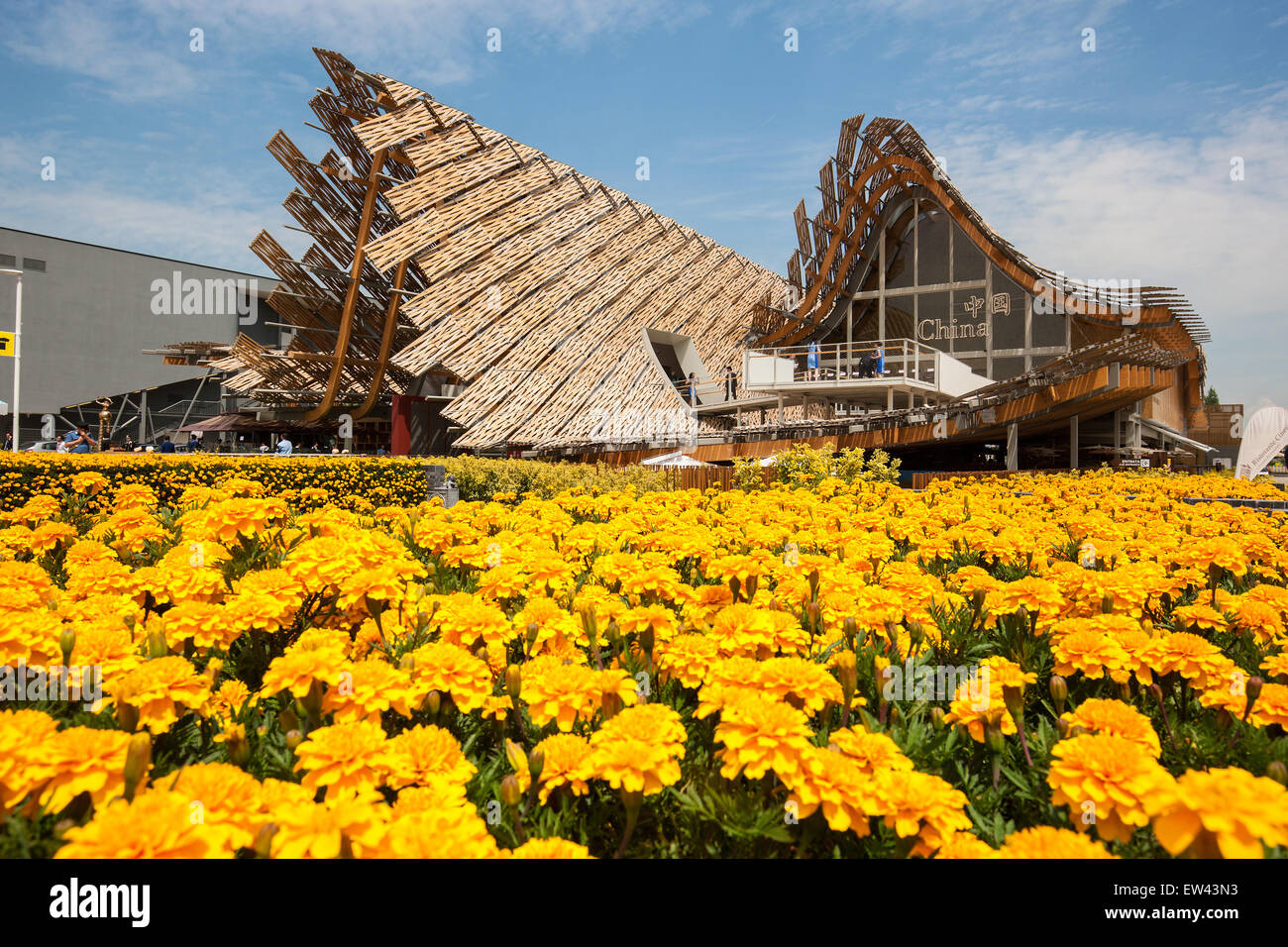 Milán, la Expo 2015, la comida, la arquitectura, la cina pavilion, estructura Foto de stock
