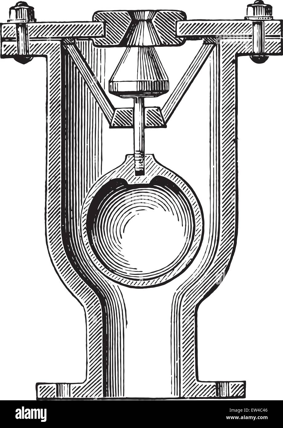 Ventosa Vintage, una ilustración grabada. Enciclopedia Industrial E.-O. Lami - 1875. Ilustración del Vector