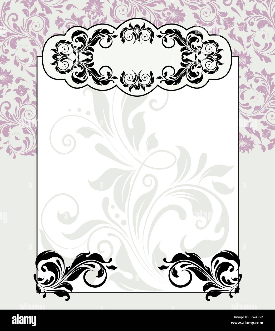 Tarjeta De Invitacion Vintage Adornado Con Elegante Diseno