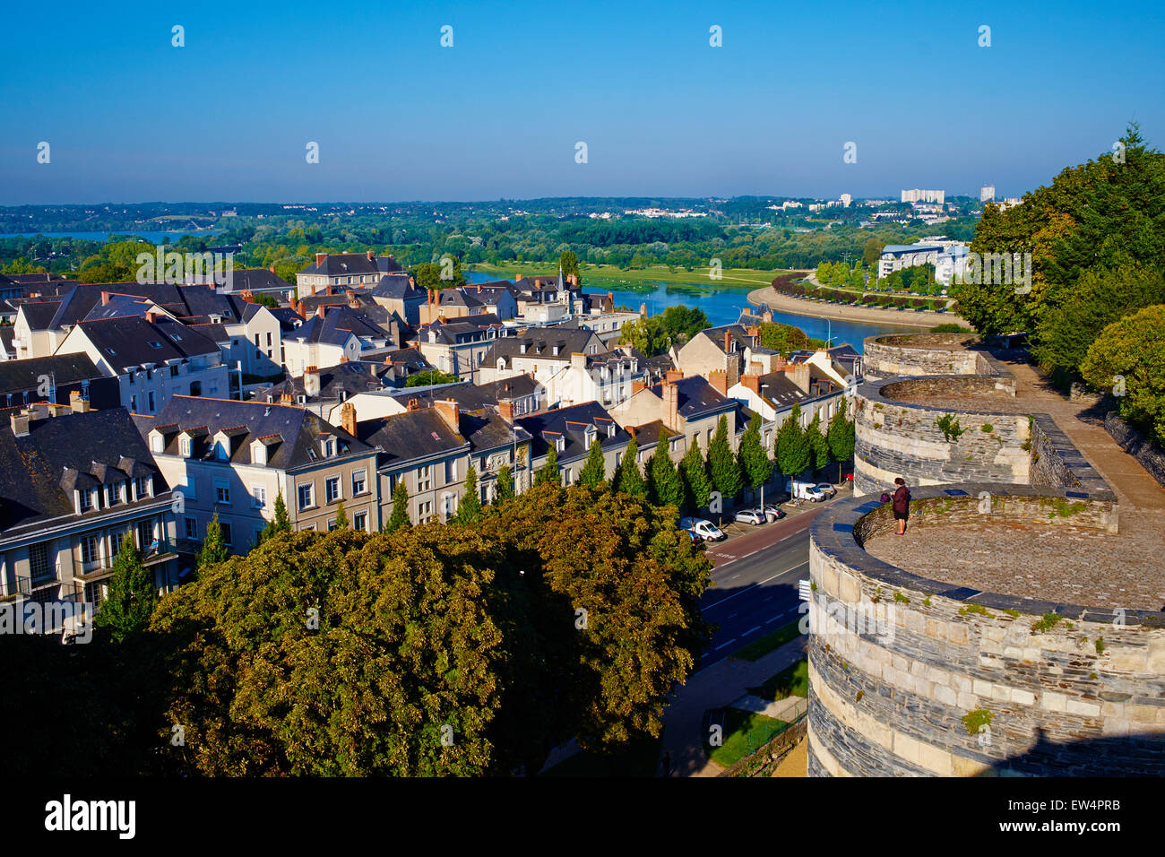 Francia, Maine-et-Loire, Angers, el castillo construido por Saint Louis Foto de stock