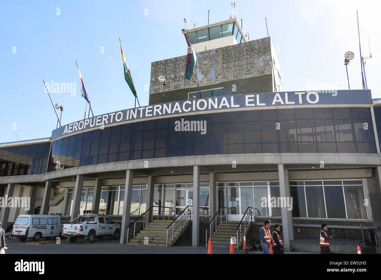 El aeropuerto de El Alto en La Paz, Bolivia. Situado a una altitud de