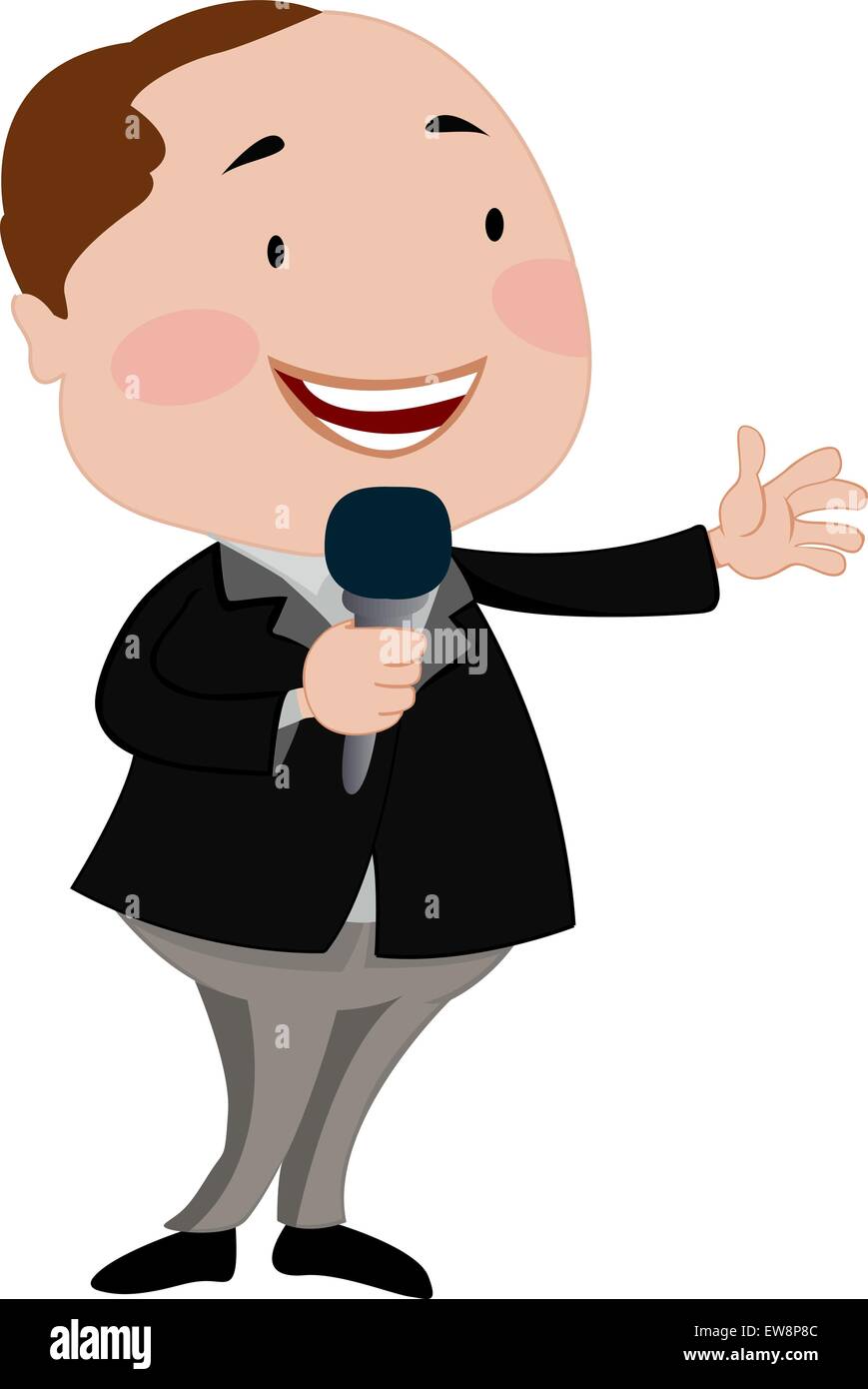 Hombre Hablando Por Un Microfono Ilustracion Vectorial Imagen Vector De Stock Alamy