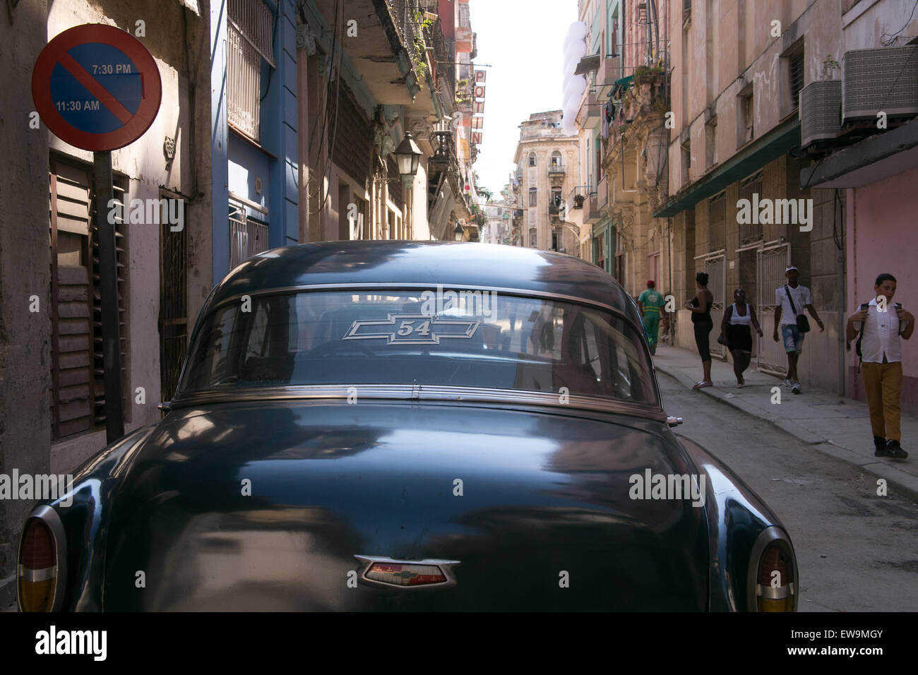 54 Chevy en La Habana Vieja, Cuba. Foto de stock