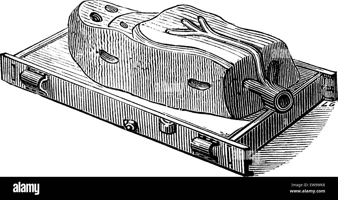 Molde con tapa quitada, vintage ilustración grabada. Enciclopedia Industrial - E.O. Lami - 1875 Ilustración del Vector