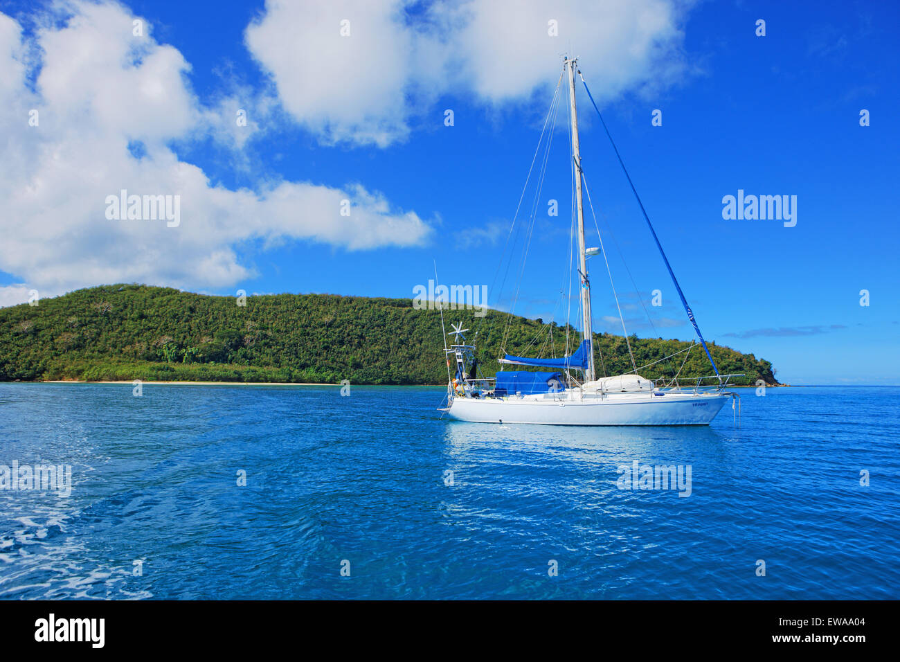 Buque náuticas, Drawaqa Island, el grupo de islas Yasawa, Fiji, Islas del Pacífico Sur, Pacífico Foto de stock