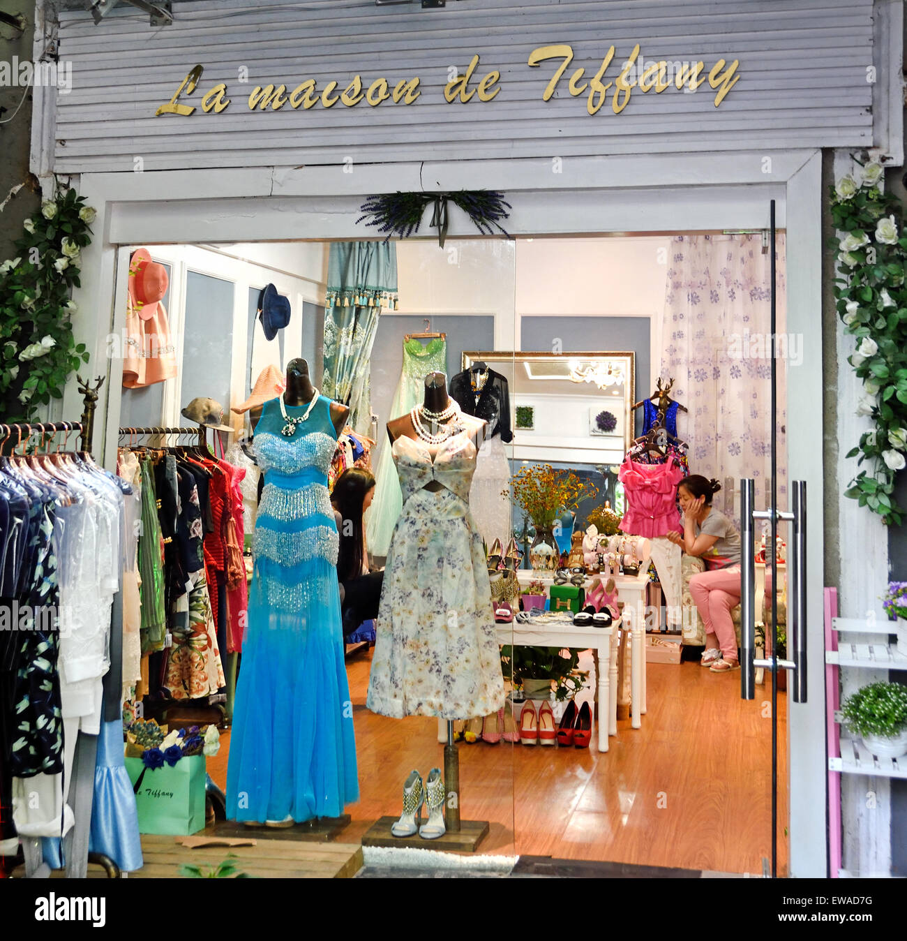 La Maison Tiffany tienda de moda Boutique Shanghai China chino ( ) de la Concesión Francesa Foto de stock