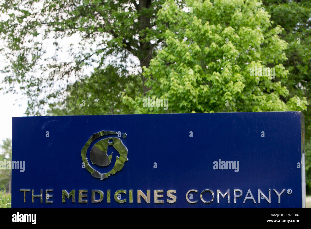 Un logotipo firmar fuera de la sede de la empresa de medicamentos en Parsippany, Nueva Jersey. Foto de stock