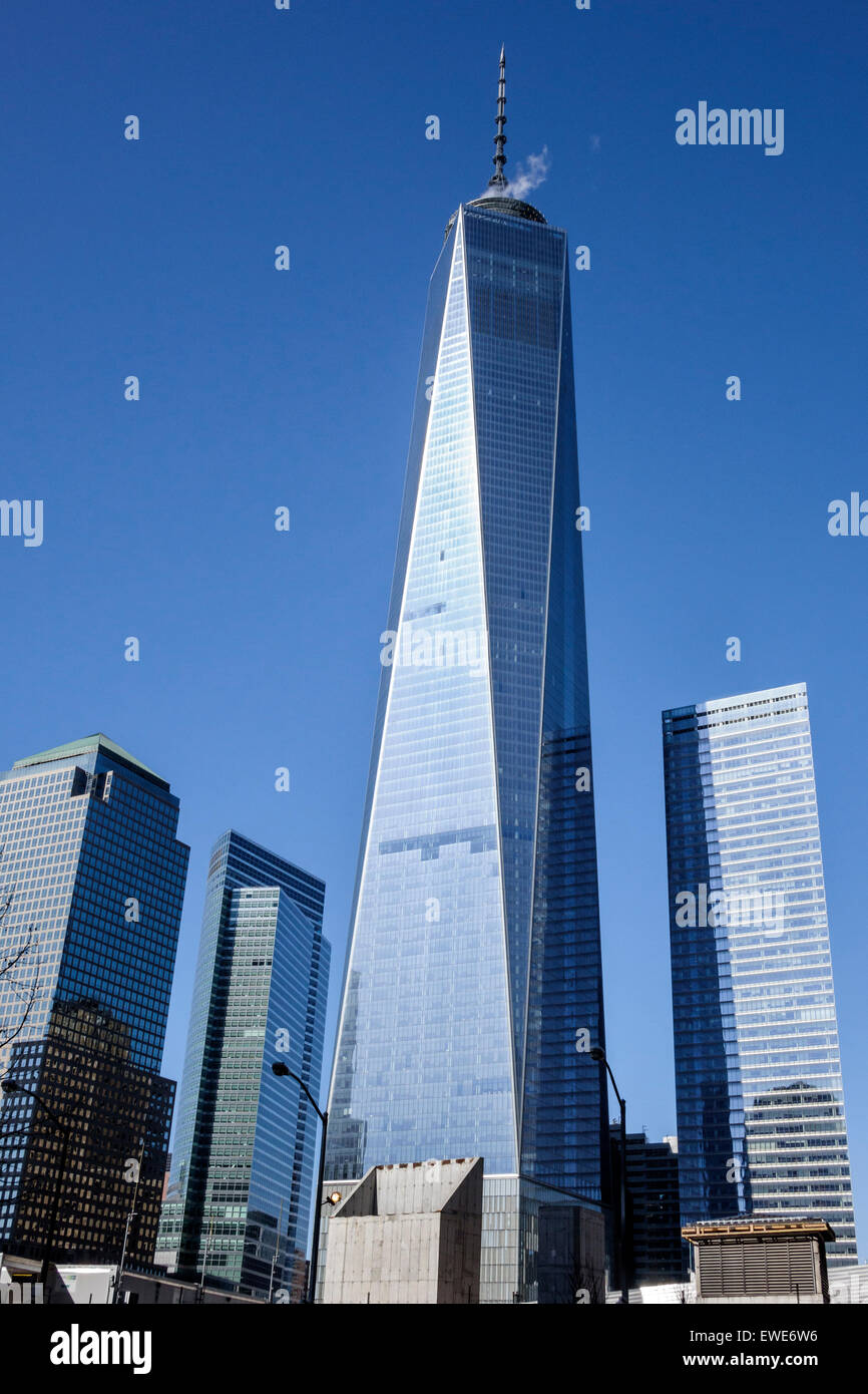 Ciudad de Nueva York, NY NYC, Manhattan, Lower, Distrito Financiero, One World Trade Center, centro, rascacielos de gran altura rascacielos edificios rascacielos rascacielos rascacielos, b Foto de stock