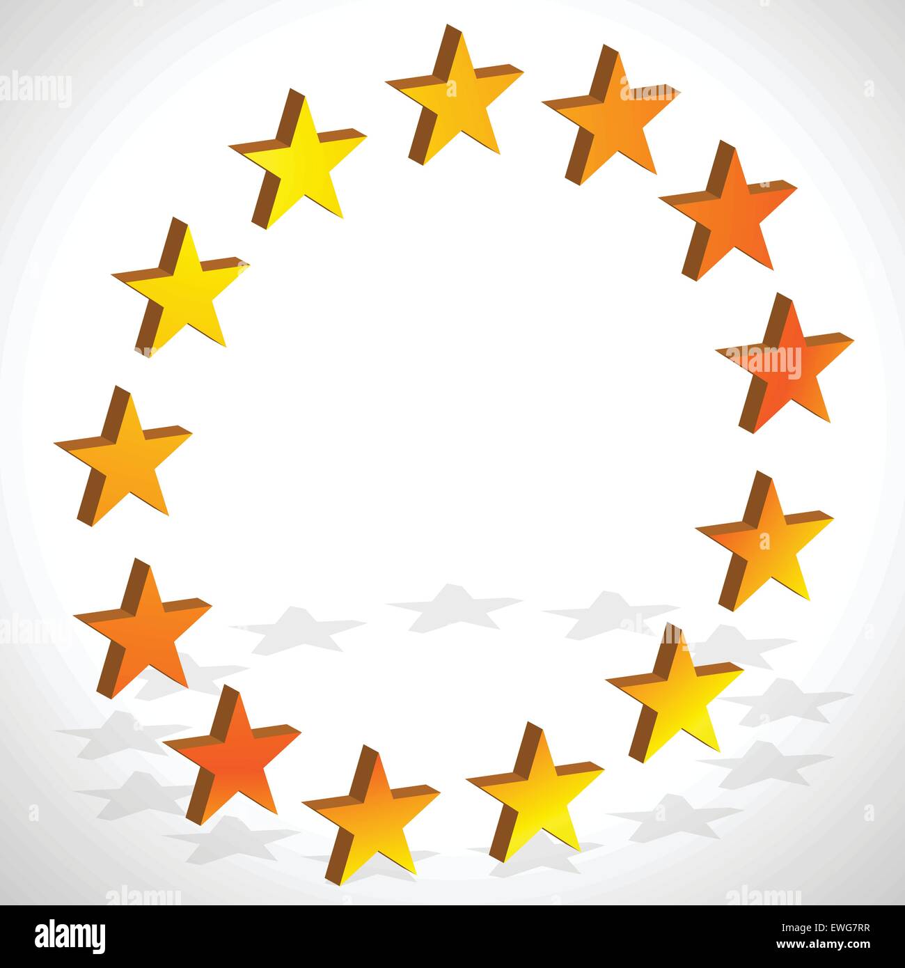 Amarillo, naranja estrella en círculo. Vectorial editable. Ilustración del Vector