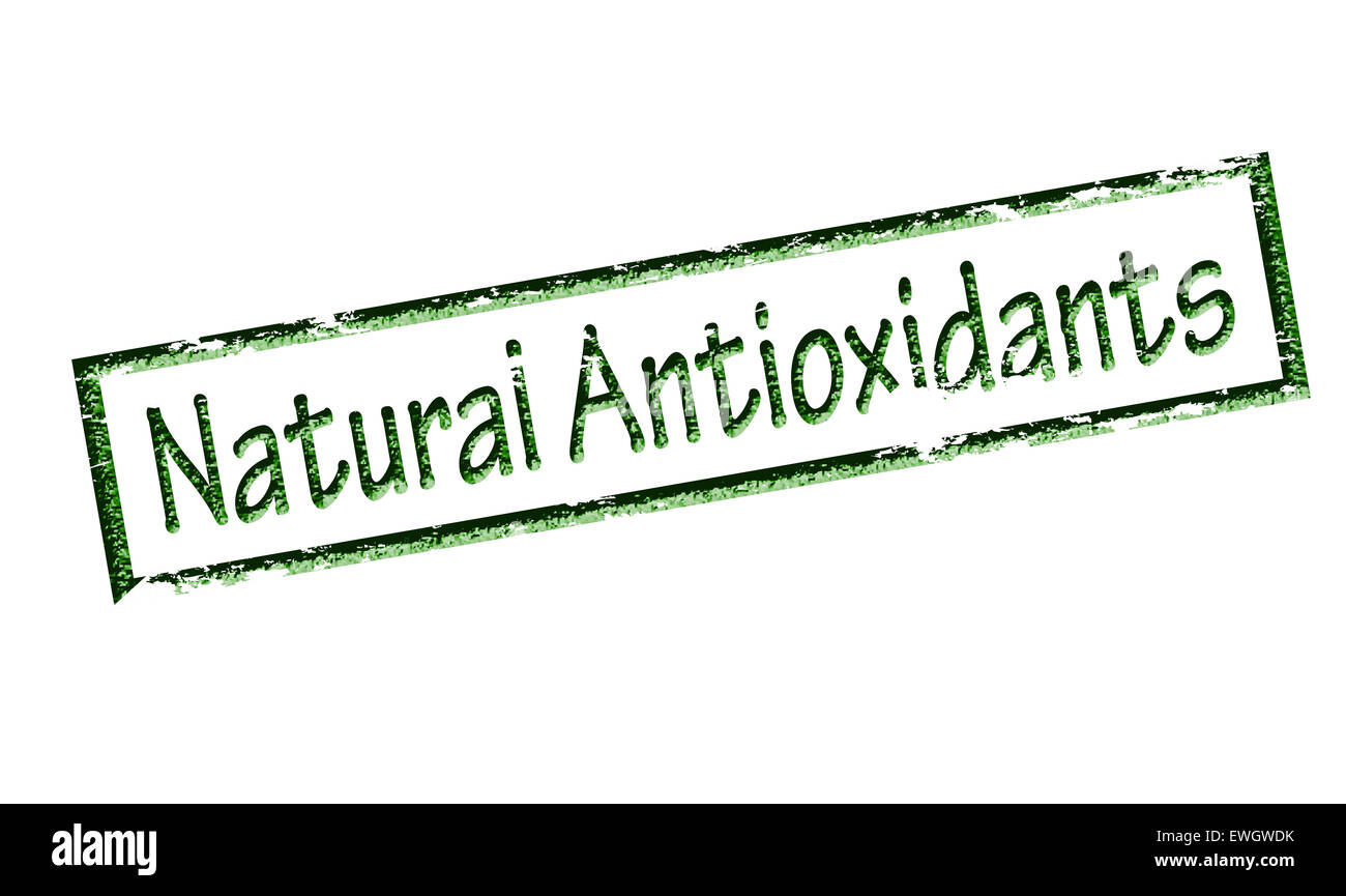 Sello de caucho con texto antioxidantes naturales dentro, ilustración Foto de stock