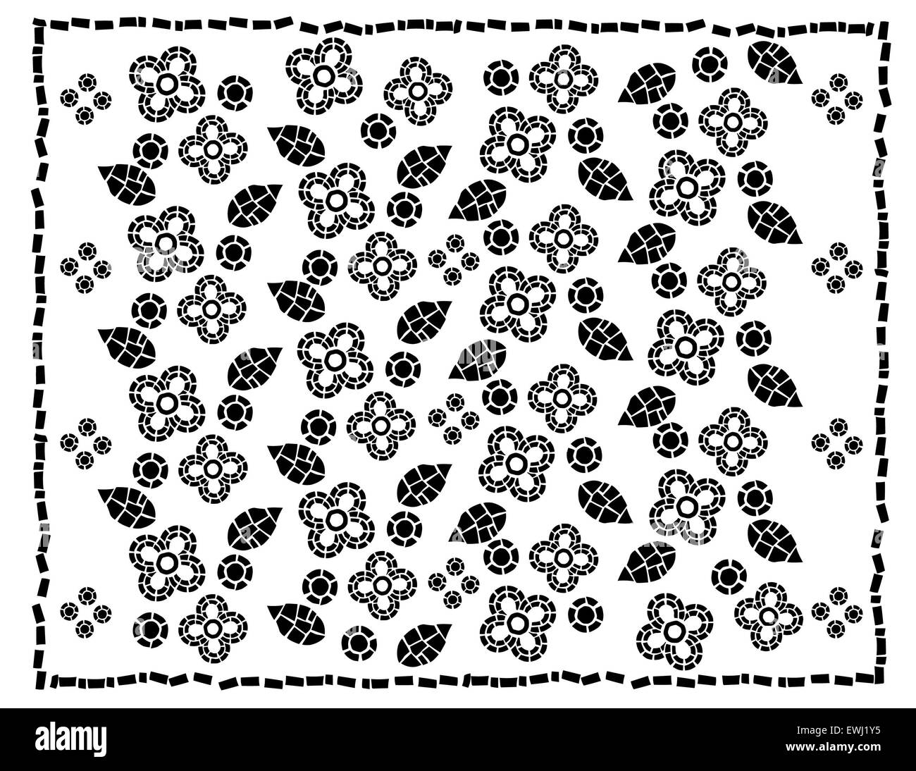 Original composición floral de las formas geométricas en blanco y negro para decorar tus espacios especiales Foto de stock