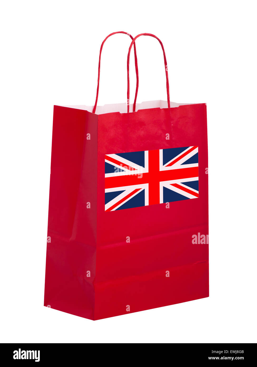 Diseño patriótico UK rojo bolsa de transporte con diseño distintivo. Foto de stock