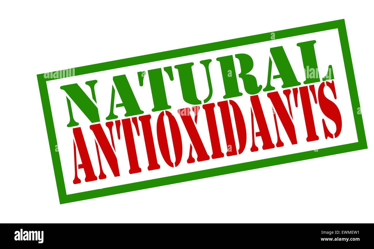 Sello de caucho con texto antioxidantes naturales dentro, ilustración Foto de stock