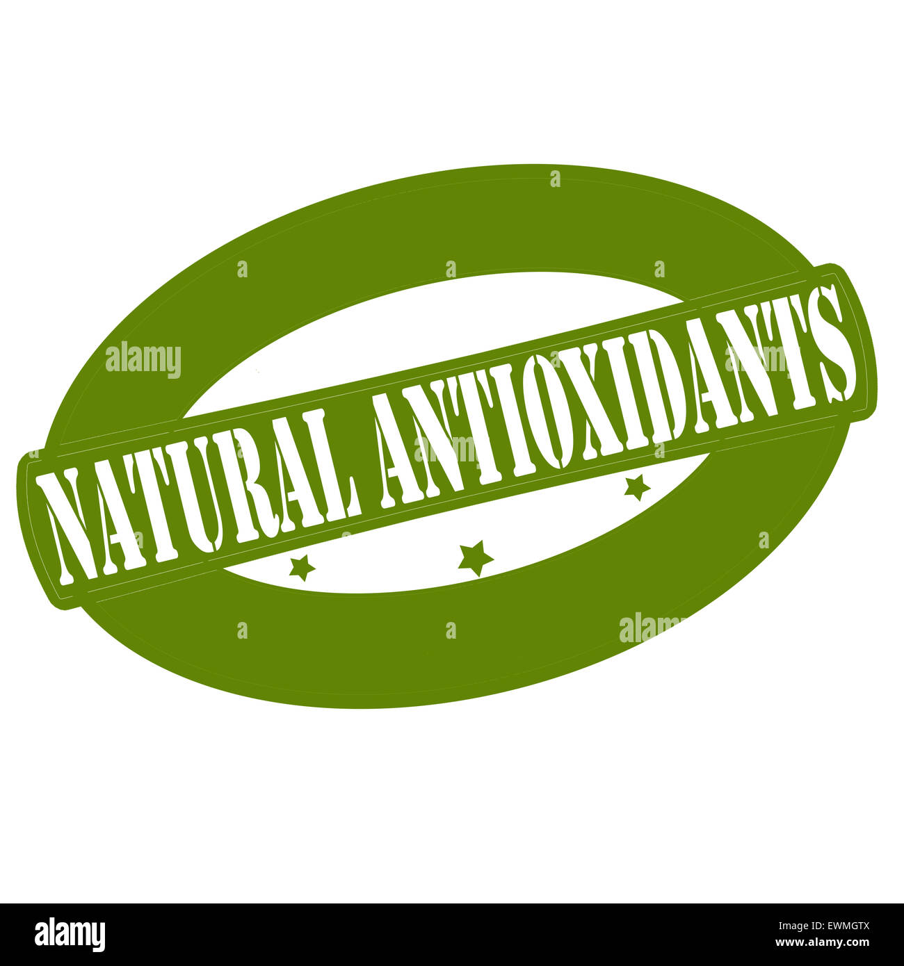 Sello con texto dentro de los antioxidantes naturales, ilustración Foto de stock