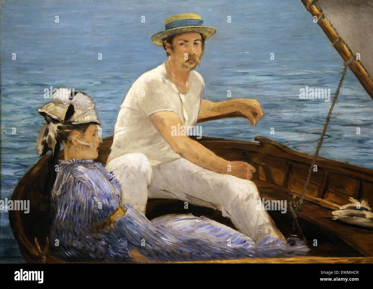 Edouard Manet (1832-1883). El pintor francés. Paseos en barco, 1874. Óleo sobre lienzo. Museo Metropolitano de Arte de Nueva York. Ee.Uu.. El impresionismo. Foto de stock
