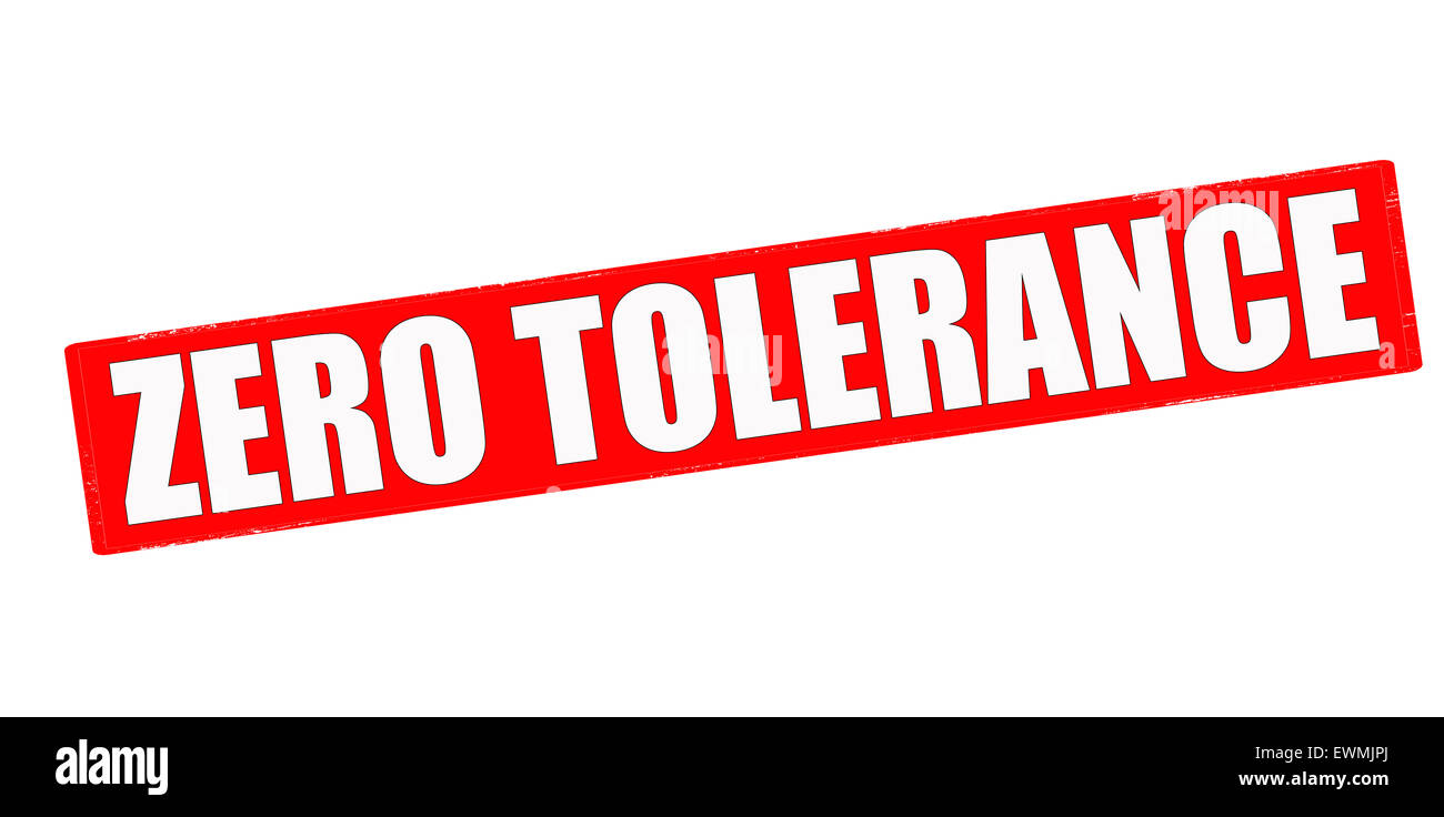 Sello con texto dentro de tolerancia cero, ilustración Foto de stock