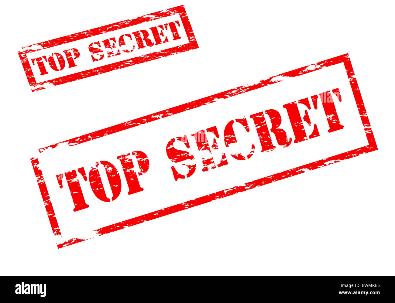 Sello con texto dentro de top secret, ilustración Foto de stock