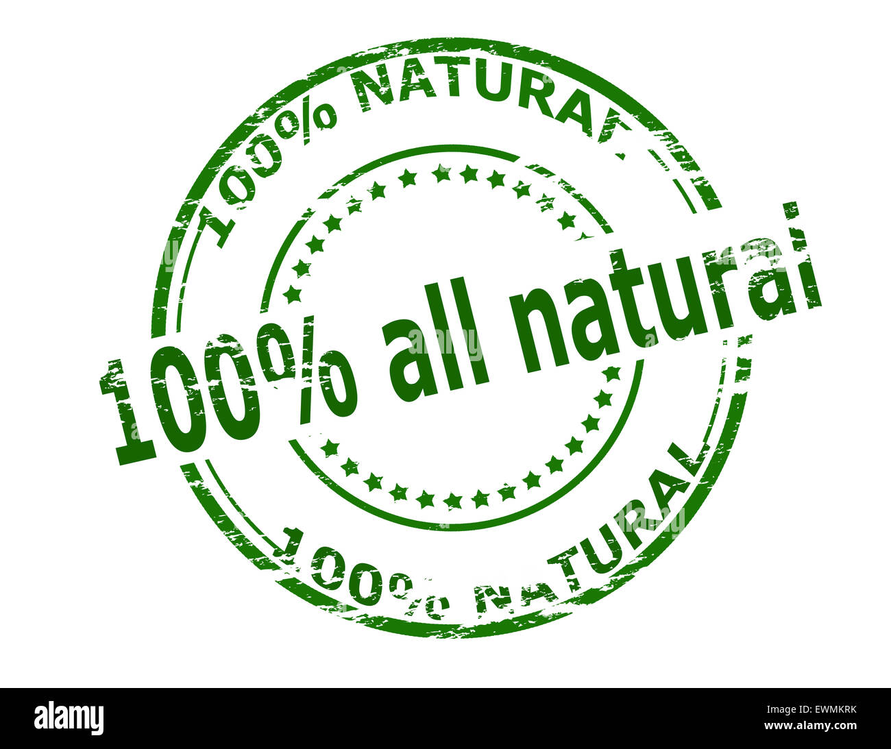 Sello con texto cien por ciento naturales, dentro de la ilustración