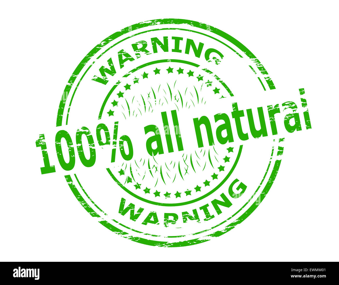 Sello con texto cien por ciento naturales, dentro de la ilustración