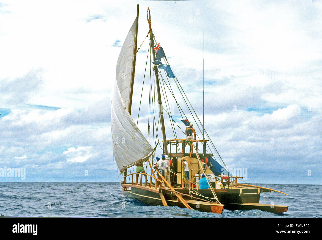 Islas Cook.Takitmu canoa en venta Rarotonga Foto de stock