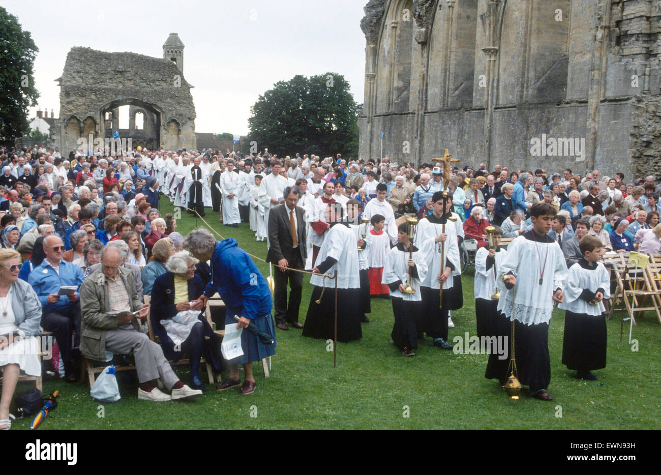 GLASTENBURY procesión religiosa UK Foto de stock