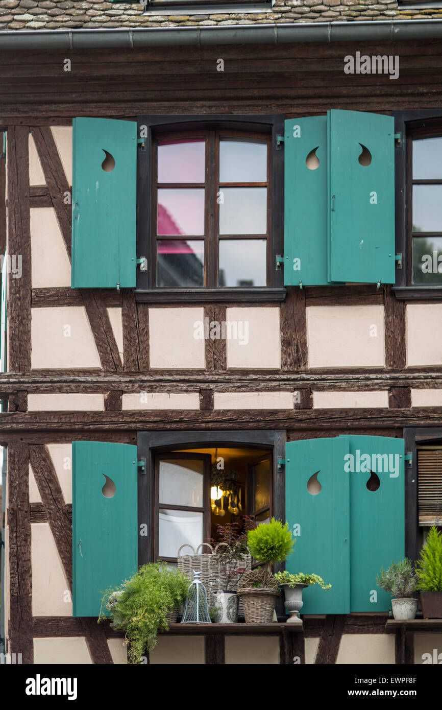 Detalles arquitectónicos, Estrasburgo, Alsacia, Francia Foto de stock