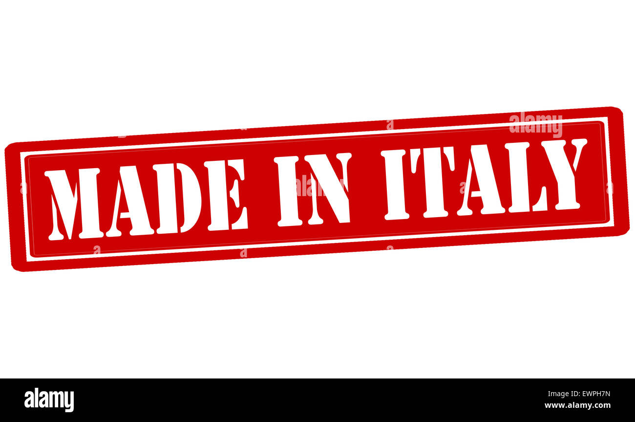 Sello con texto made in Italy dentro, ilustración Foto de stock