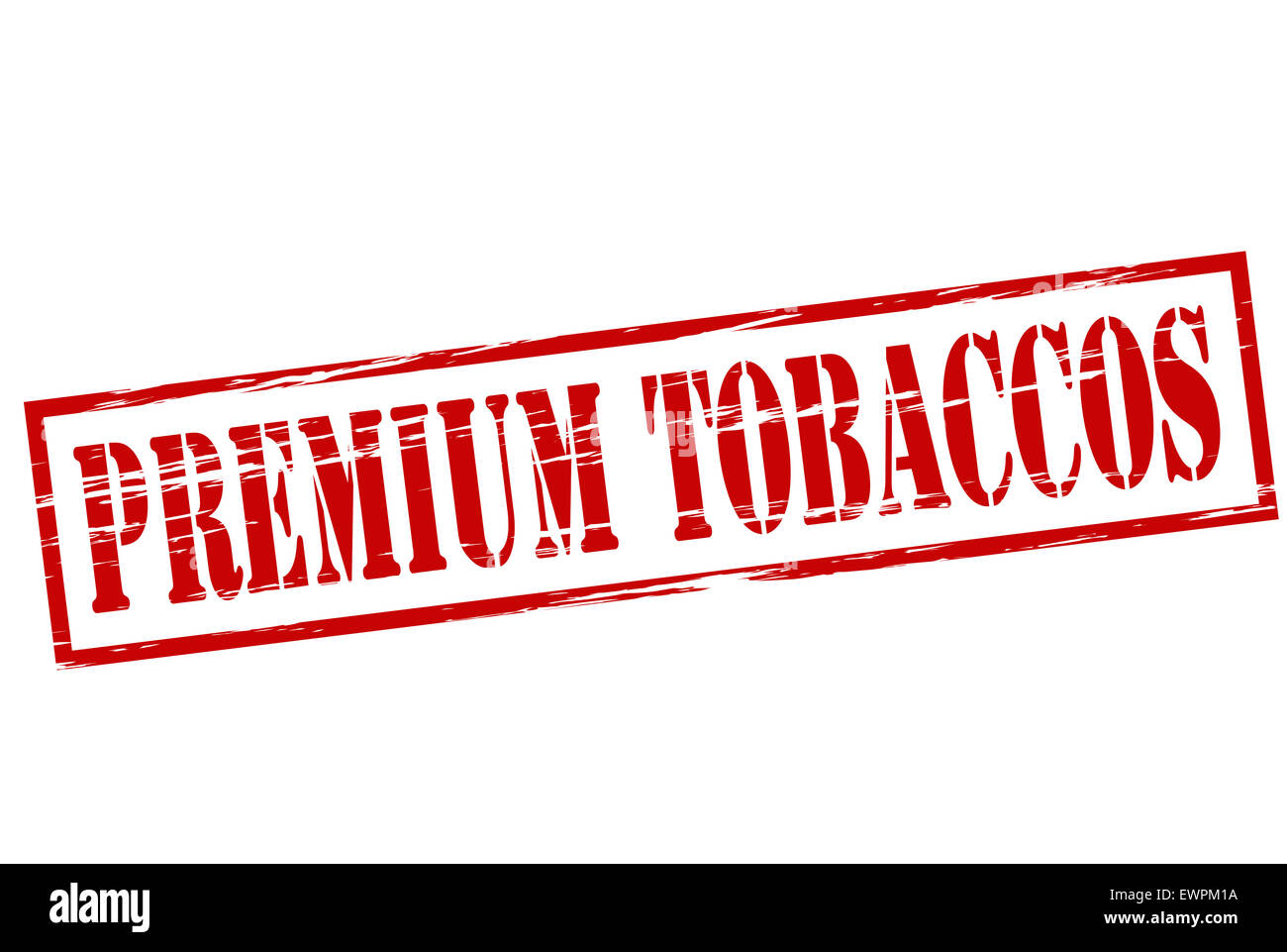 Sello de caucho con texto dentro de tabacos premium, ilustración Foto de stock